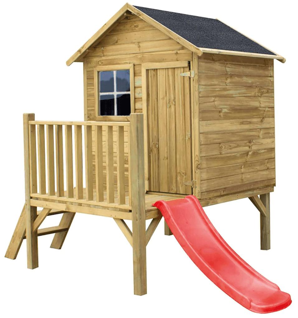 MERIDA - casetta in legno per bambini con scivolo