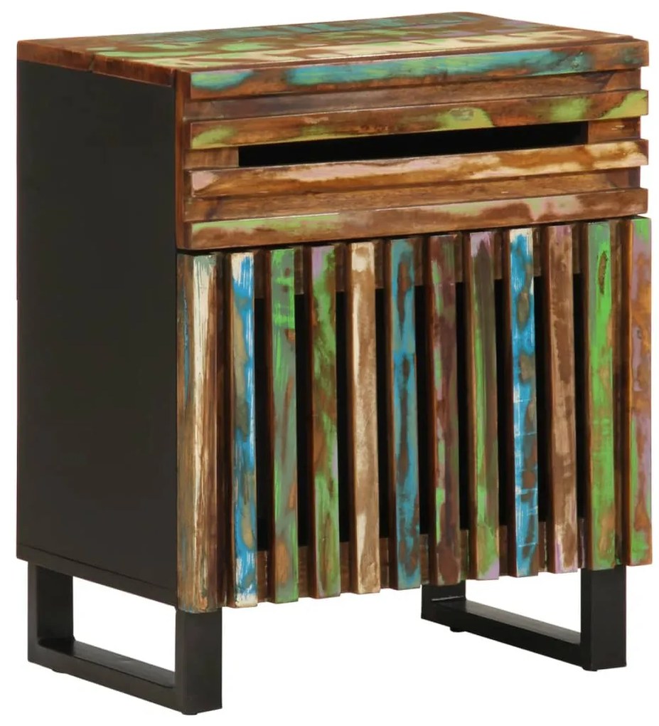 Comodino 50x34x60 Cm İn Legno Massello Di Acacia /