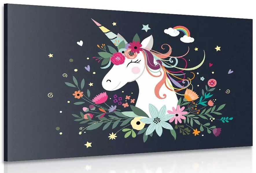 Stampa su tela – Unicorno carino