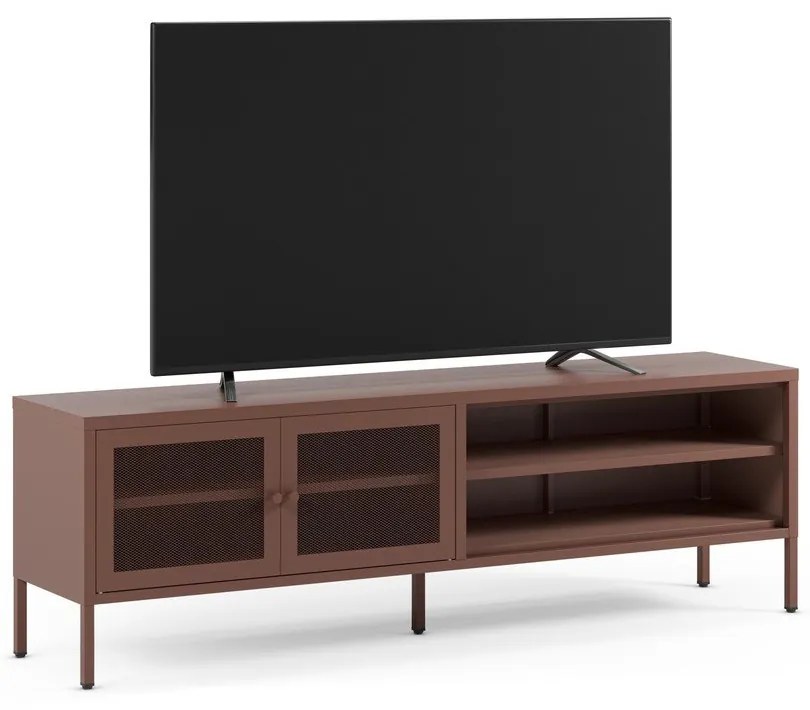 Mobile TV burgundy in metallo 160x50x35 cm Fayna – Marckeric
