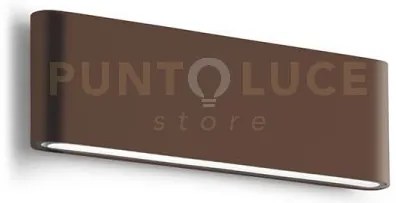 Ges885c- applique  ruggine a led 3000k 1150lm 2x12w biemissione  ip...