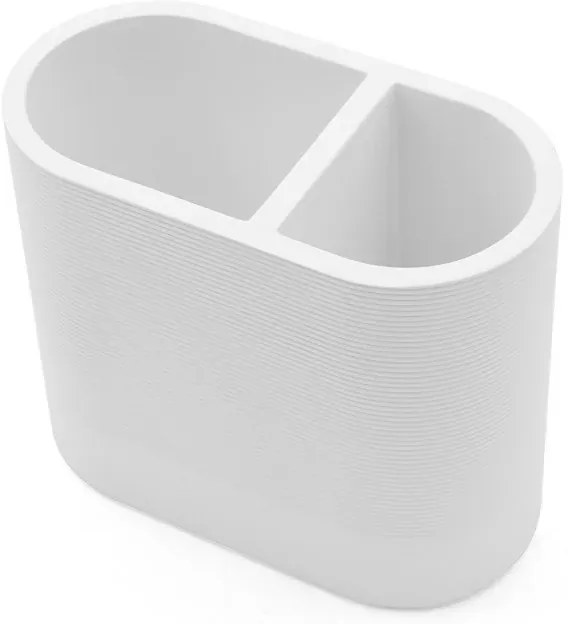 Set accessori bagno 2 pezzi in poliresina bianca Marica