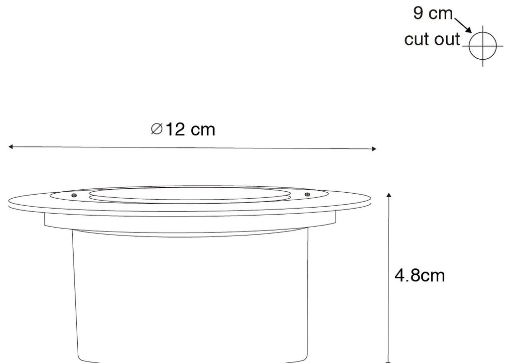Faretto da terra moderno nero con LED IP65 solare - Terry