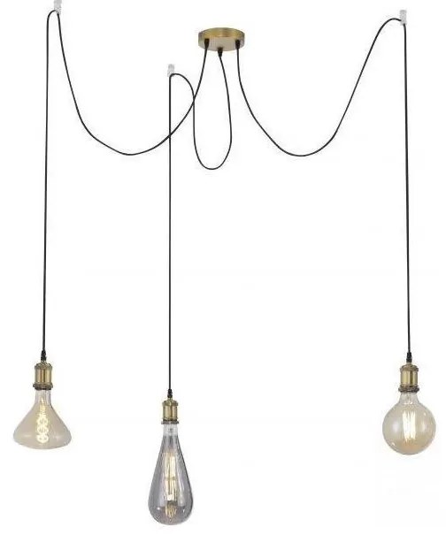 Leuchten Direkt 13571-60 - Lampadario a sospensione con filo DIY 3xE27/60W/230V ragno ottone