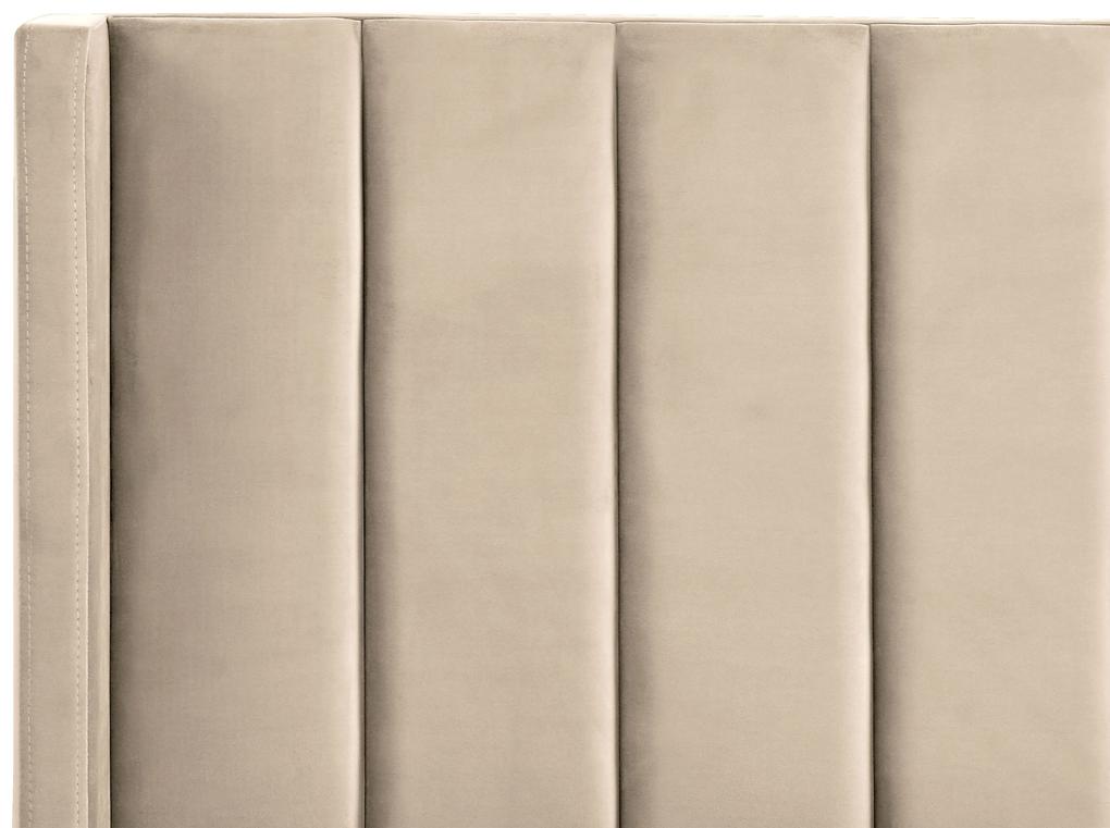 Letto matrimoniale velluto beige 180 x 200 cm VILLETTE Beliani