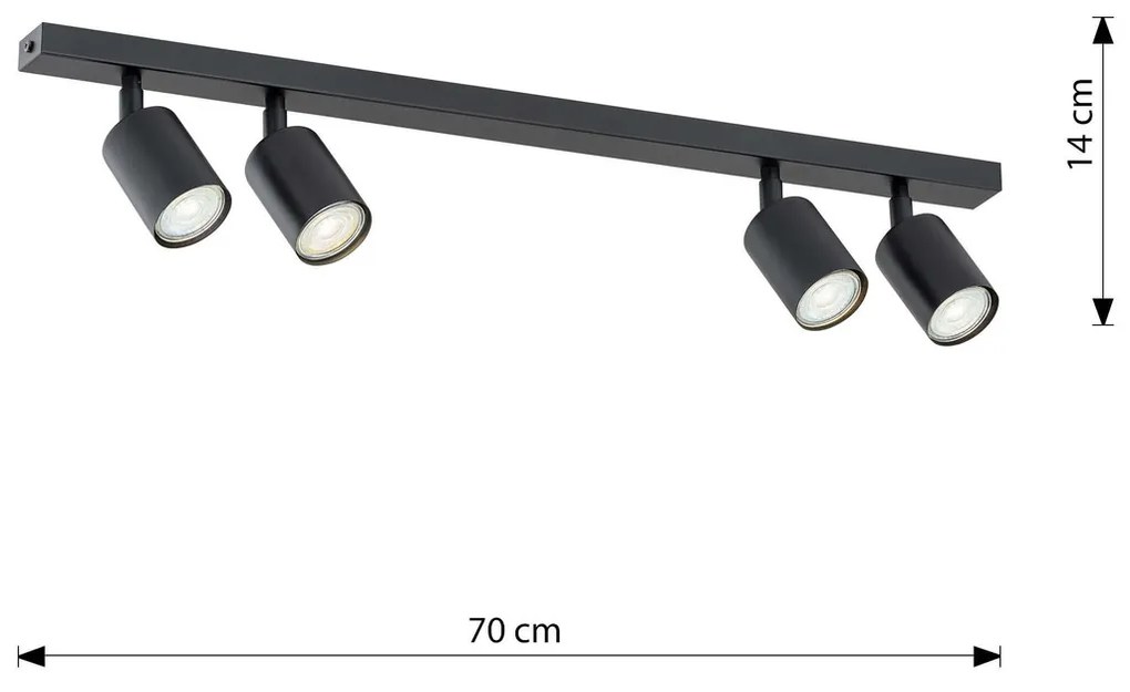 Lampadario da Soffitto FLASH 4 Black GU10