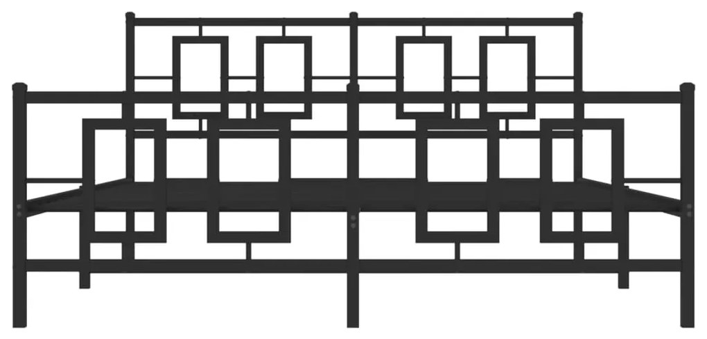 Giroletto con testiera e pediera metallo nero 160x200 cm