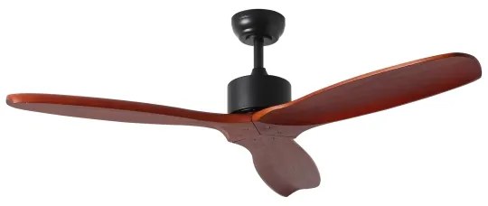 ZEVENTI - Ventilatore a soffitto CUENCA Wi-Fi Tuya nero/rovere + DO
