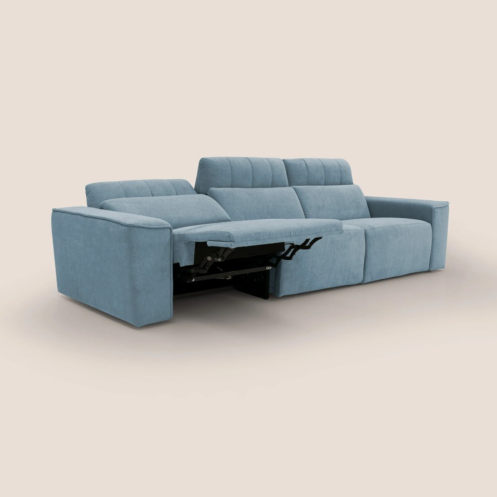 Clark Divano modulare 3 sedute con opzione relax elettrico in tessuto smacchiabile impermeabile T17 carta da zucchero
