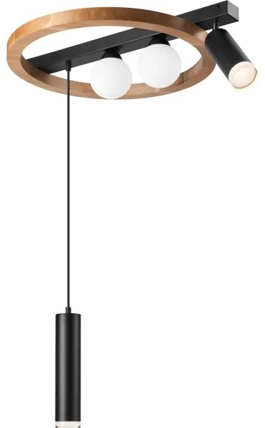 Lampadario a sospensione con filo OTIS 2xG9/5W/230V + 2xE27/15W/230V quercia