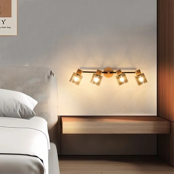 Brilagi - Faretto HYGGE 4xE14/15W/230V legno/fumé