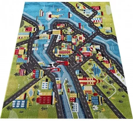 Tappeto sensoriale per bambini con motivo della città Larghezza: 150 cm | Lunghezza: 200 cm