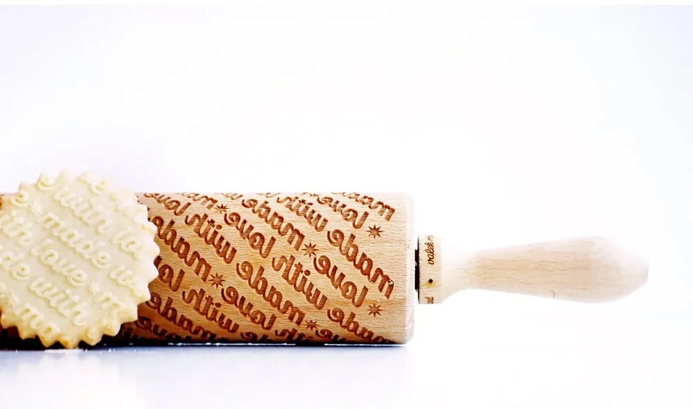Rullo per pasta in legno goffrato Made with Love Made With Love - Valek
