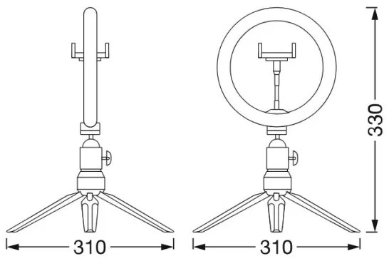 Ledvance -LED Lampada dimmerabile con un supporto e supporto per vlogging LED/5,5W/USB
