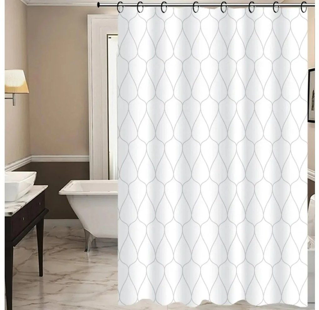 Tenda doccia TORO EASY 178x199 cm bianco/grigio