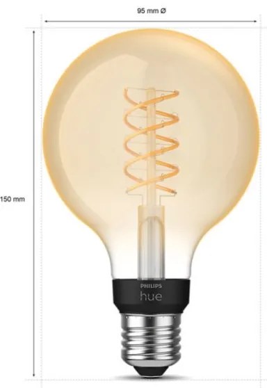 Lampadina LED dimmerabile Philips Hue WHITE FILAMENT G93 E27/7,2W/230V 2100K