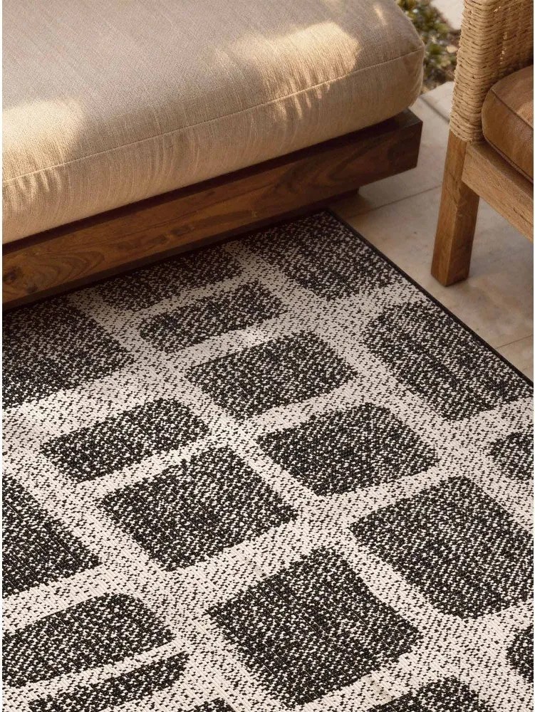 Tappeto da interno/esterno nero/color crema 160x230 cm Haringey Ruskin – Ted Baker