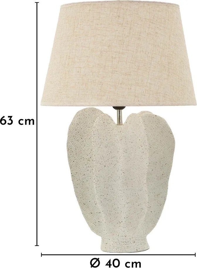 Lampada da tavolo color crema con paralume in tessuto (altezza totale 63 cm) Ester – Mauro Ferretti