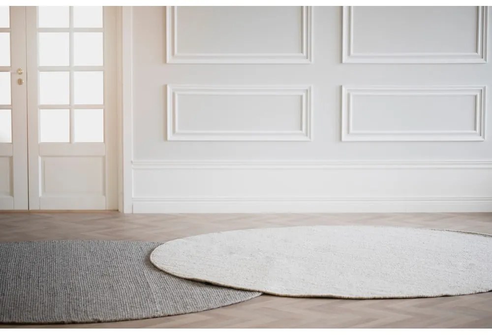 Tappeto rotondo in lana grigio chiaro ø 250 cm Auckland - Rowico