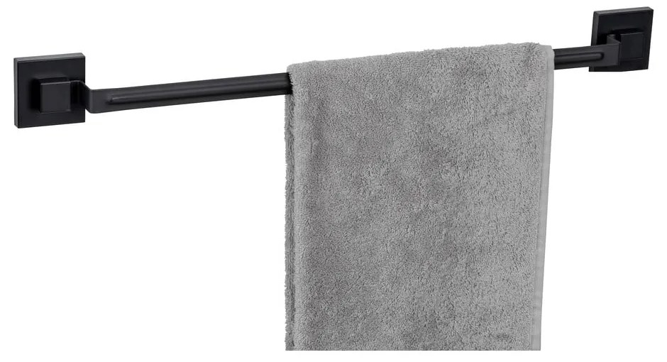 Porta asciugamani autoportante in acciaio inox nero Quadro - Wenko