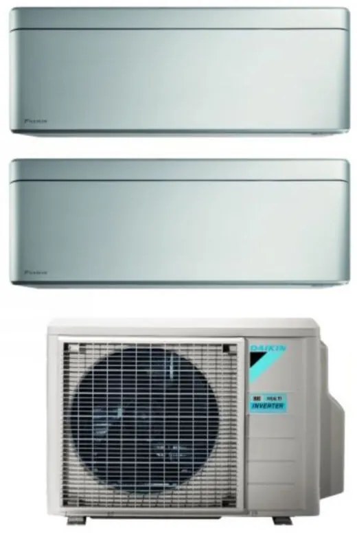 Daikin - Climatizzatore Condizionatore Bluevolution Dual Split Inverter serie stylish total silver 5+12 con 2MXM50A R-32 Wi-Fi Integrato 5000+12000