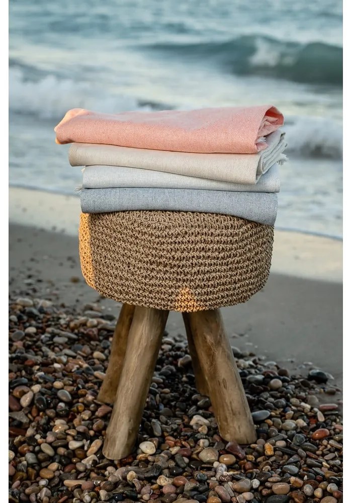 Plaid blu con cotone Summer , 140 x 180 cm Linen - Euromant