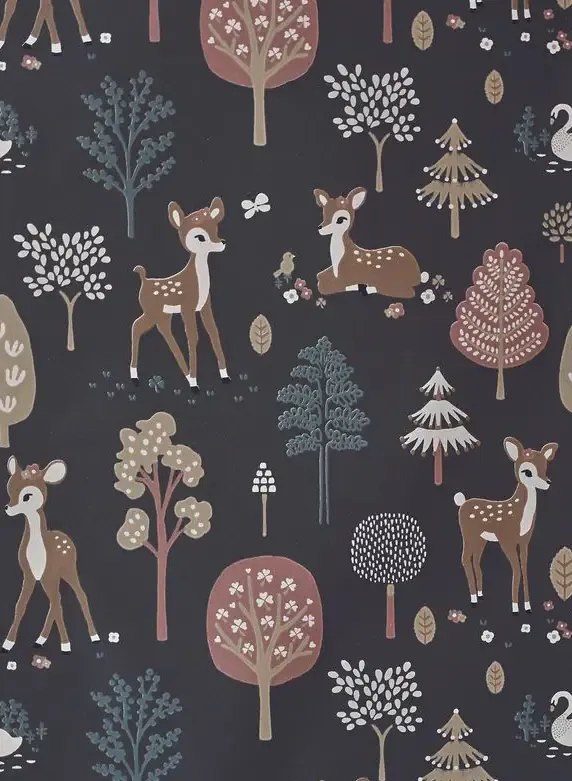 Majvillan Carta da parati Golden Woods - Deep Grey