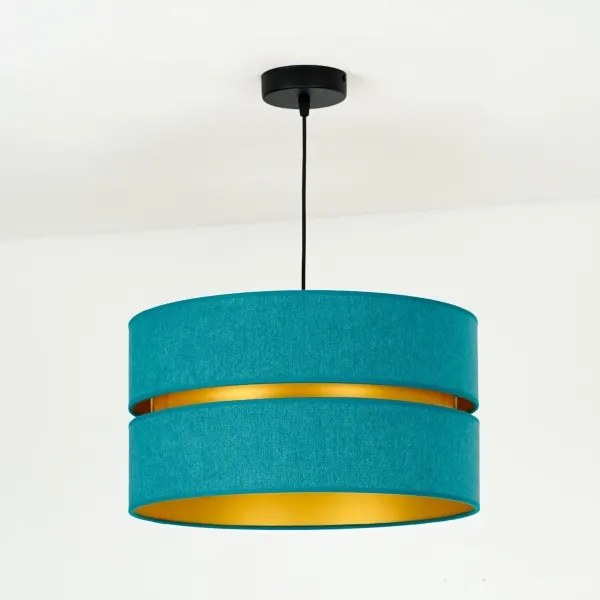 Duolla - Lampadario a sospensione con filo DUO 1xE27/15W/230V diametro 40 cm turchese/oro
