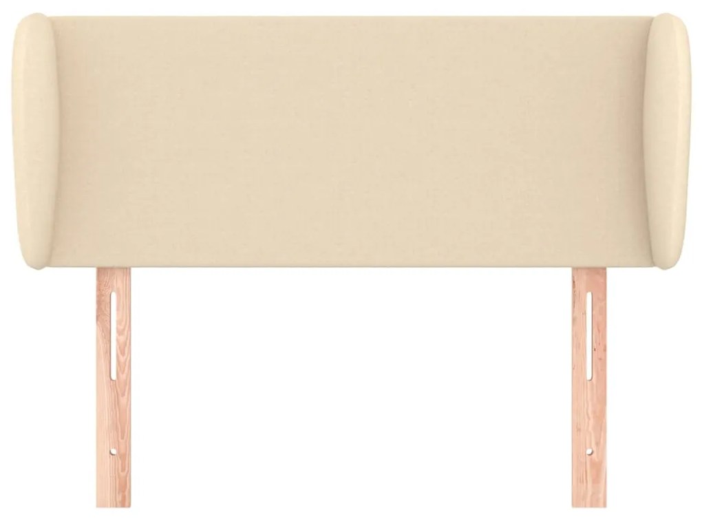 Testiera ad orecchio crema 83 x 23 x 78/88 cm in tessuto