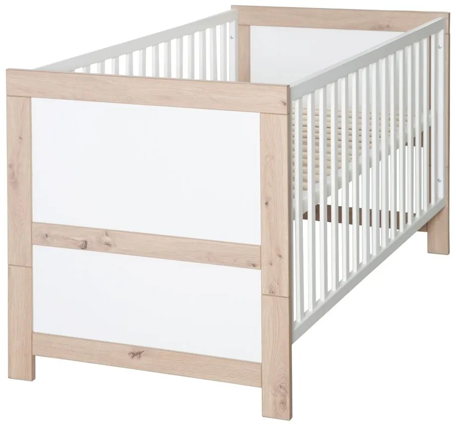 Lettino in colore bianco e naturale 70x140 cm Malo - Roba