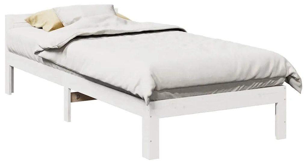 Giroletto Senza Materasso Bianco 90x200 Cm Legno Massello Pino /