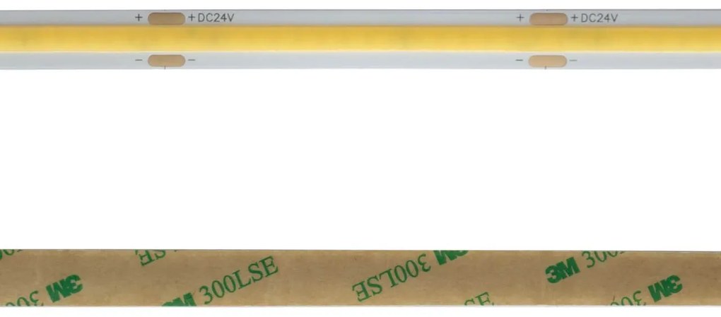 Striscia LED COB 10W/m 24VDC IP20 5m Luce Continua Colore Bianco Caldo 2.700K