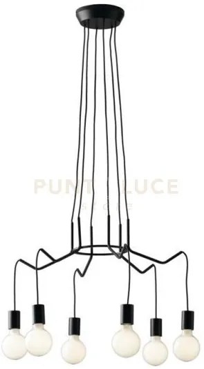 Lampadario a sospensione habitat nera 6 luci attacco e27 66x120cm i...