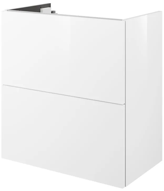 Mobile da bagno sospeso sotto lavabo L 60 x H 64 x P 35 cm bianco laccato lucido, 2 cassetti SENSEA Neo Frame