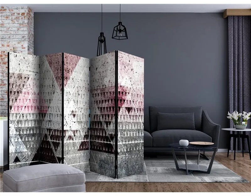 Paravento  Triangles II [Room Dividers]  Colore Rosa, Dimensioni e Misure 225x172