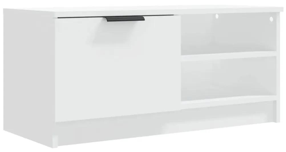 Mobile porta tv bianco 80x35x36,5 cm in legno multistrato