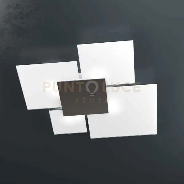 Upgrade 90 applique plafoniera 4 luci attacco e27 in vetro e metall...