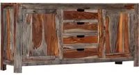 Credenza Grigia 160x40x75 cm Legno Massello di Sheesham