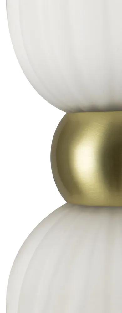 Applique Contemporanea Antic Metallo Oro 2 Luci Diffusore In Vetro