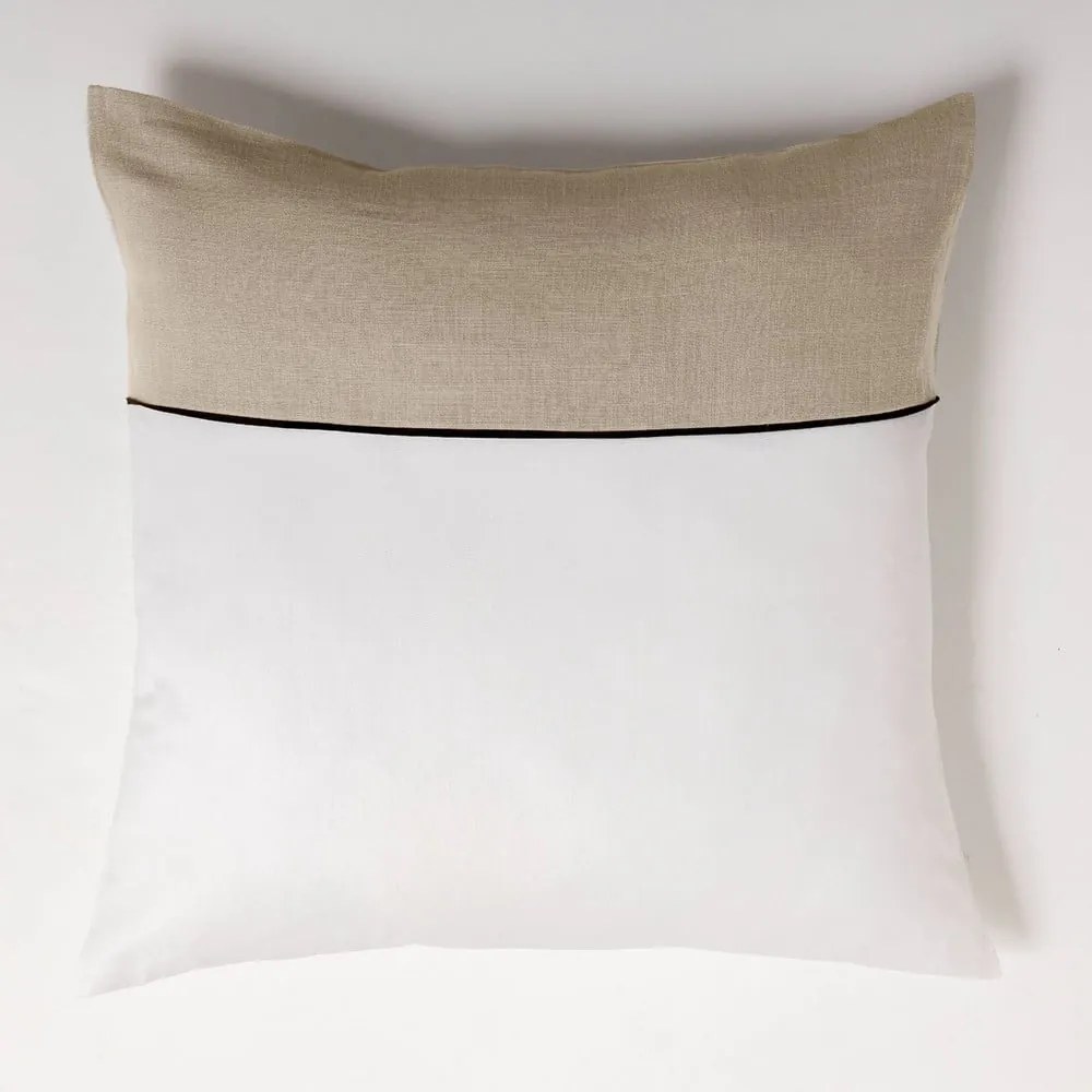 Set copripiumino e federa bianco/beige in cotone per letto matrimoniale ed esteso 240x220 cm Gabrielle – douceur d'intérieur