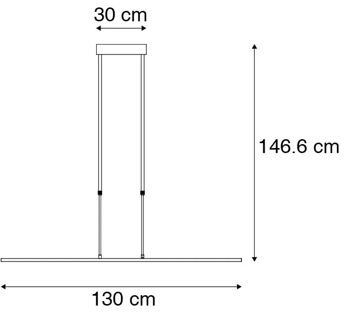 Lampada a sospensione nera con oro incl. LED dimmerabile - Bold