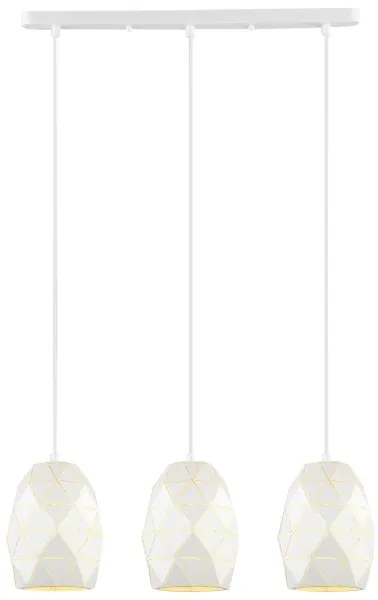 ITALUX MDM-3480/3 W - Lampadario a sospensione con filo HARLEY 3xE27/40W/230V bianco