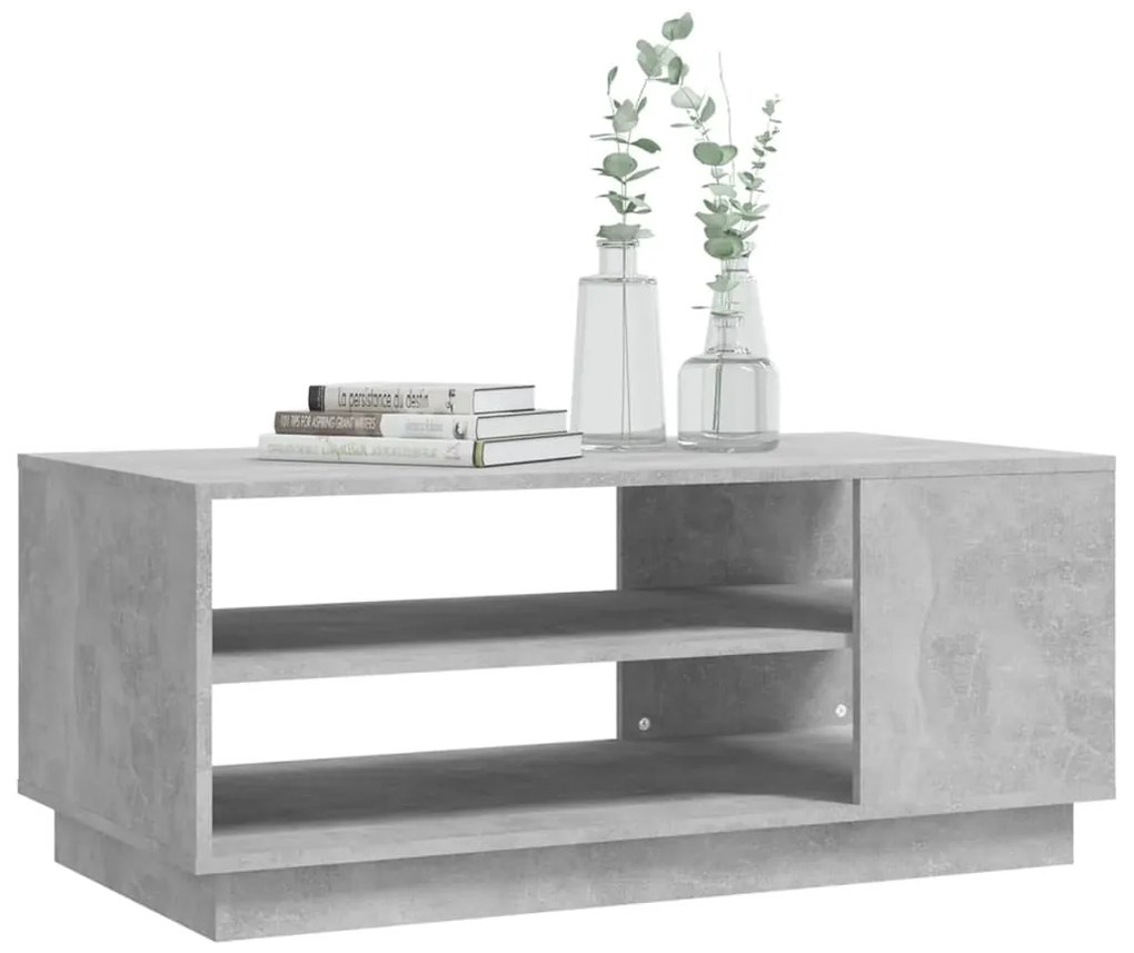 Tavolino da salotto grigio cemento 102x55x43 cm in truciolato