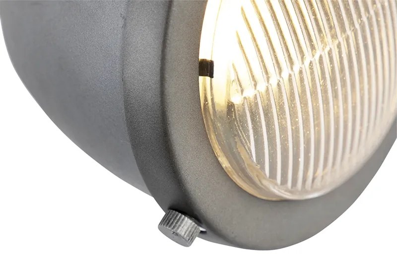 Faretto industriale in acciaio con legno inclinabile - Emado