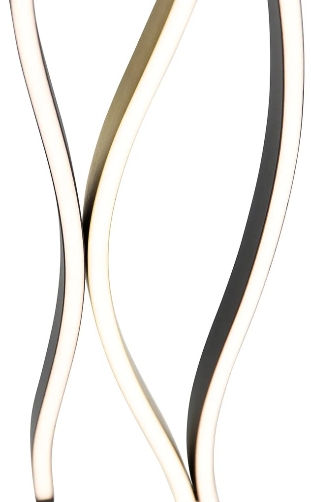 Lampada da terra di design nera con oro con LED dimmerabile incluso - Blaze