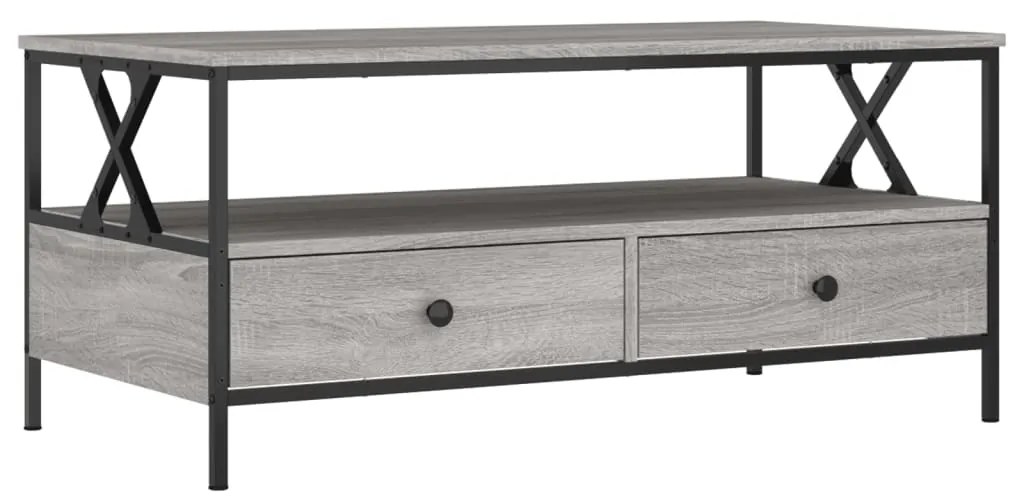 Tavolino da salotto grigio sonoma 100x51x45cm legno multistrato