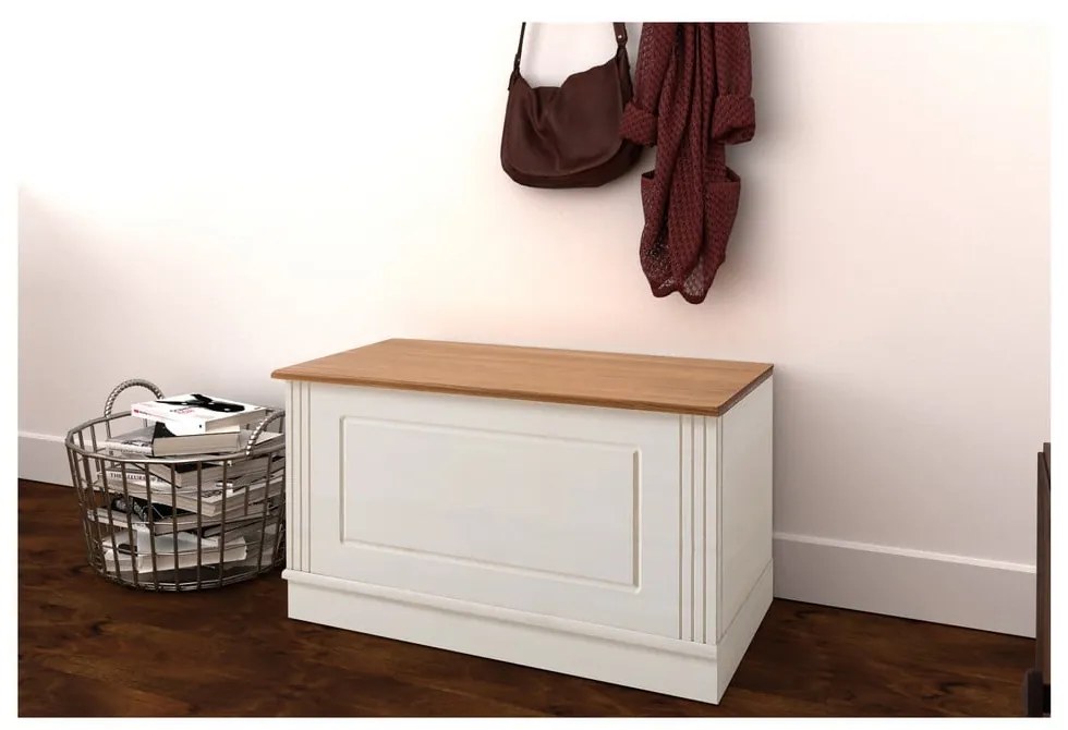 Cassapanca in legno di pino bianco 80x45 cm Anita - Støraa