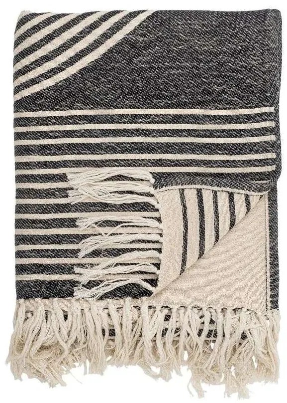 Bloomingville - Anek Throw Black/Cotton Bloomingville