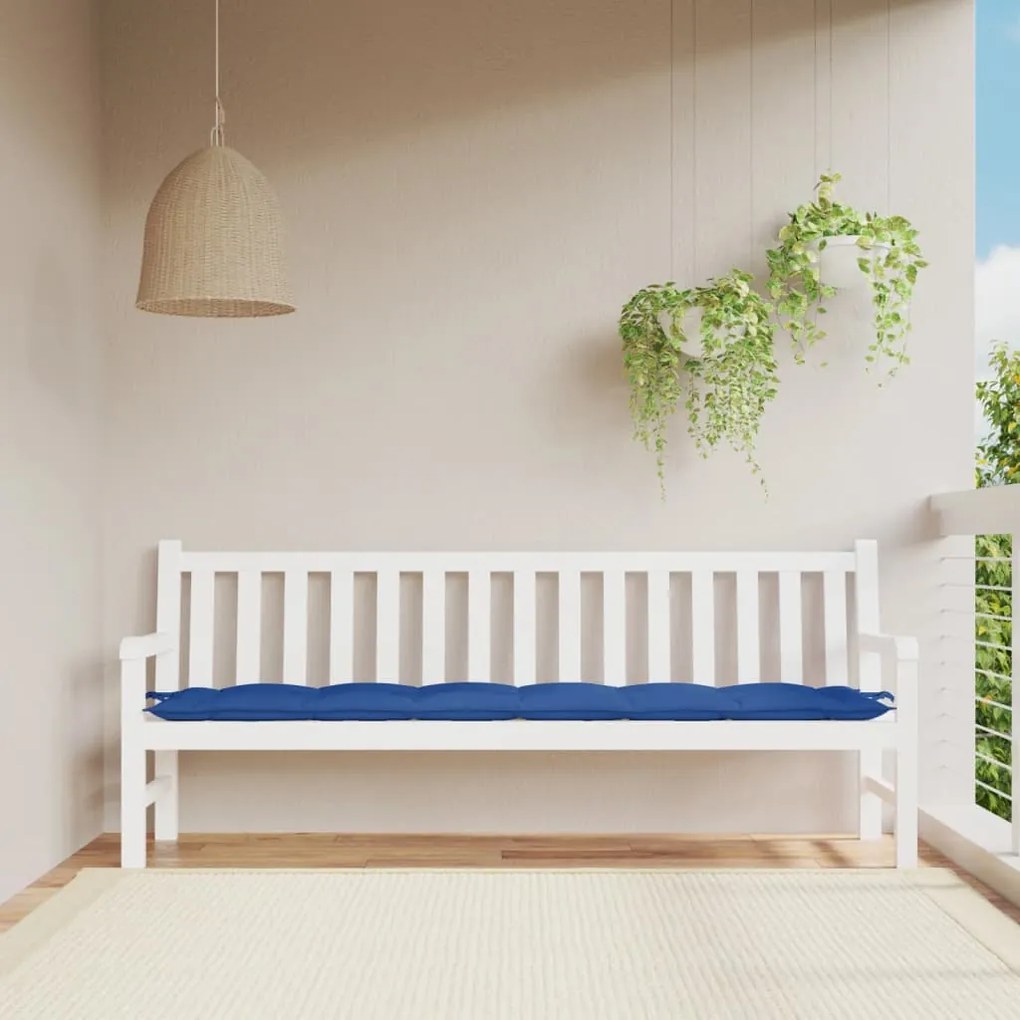Cuscino Per Panca Giardino Blu Reale 200x50x7 Cm Tessuto Oxford /