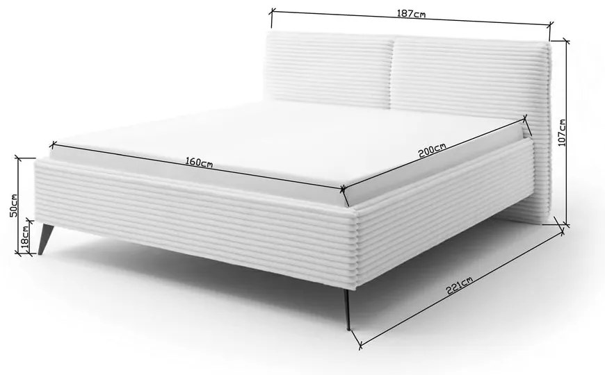 Letto matrimoniale imbottito beige rete non inclusa 160x200 cm Matera – Meise Möbel